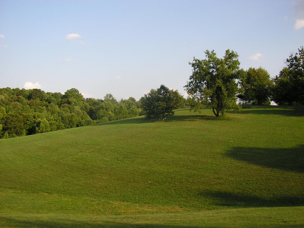 Cherokee Park Louisville Kentucky showing the Olmsted-designed rolling landscape forming the eastern boundary of the Highlands neighborhood